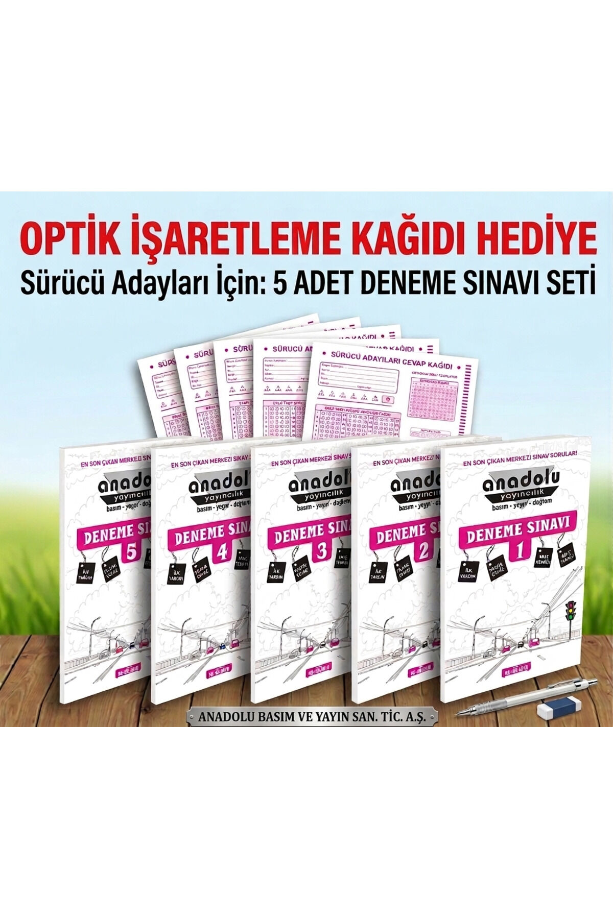 Sürücü Eğitim Deneme Sınavı -- Sürücü Kursu Kitabı 5'li Deneme Sınavı